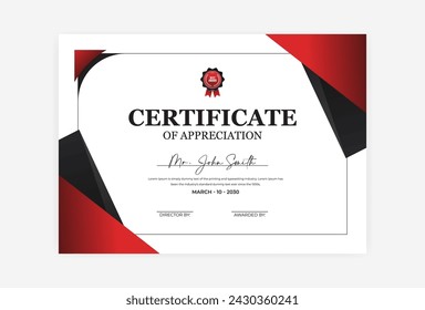 diseño moderno abstracto de la plantilla del certificado