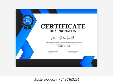 abstract modern certificate template design