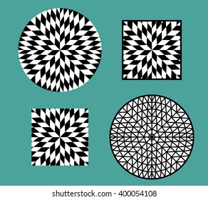 Abstract modern checkerboard pattern and object