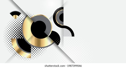 arte de círculo moderno abstracto fondo oro blanco de lujo Moderno