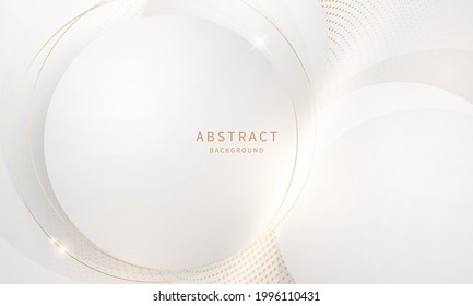 Abstract Modern Circle Arts Background Luxury White Gold Modern