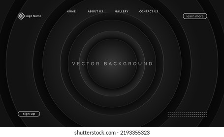 Abstract modern circle black dop landing page geometric background