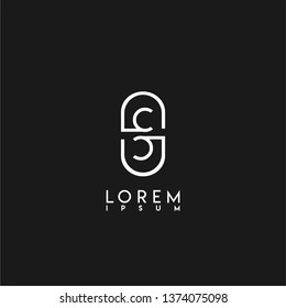 abstract modern circle CC logo letters design concept 