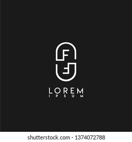 abstract modern circle FF logo letters design concept 