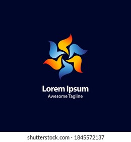 abstract modern circle logo concept. fit for the technology computer data logo. modern gradient color