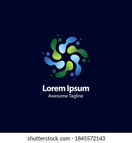 concepto abstracto del logotipo de círculo moderno. para el logotipo de datos informáticos de tecnología. color de gradiente moderno