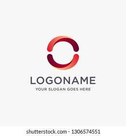 Abstract modern circle logo icon vector template on white background