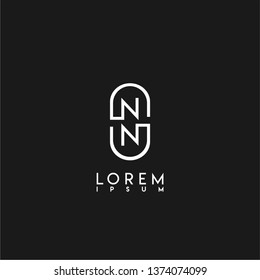 abstract modern circle NN logo letters design concept 