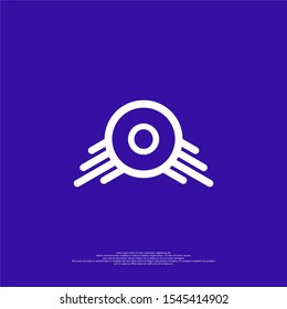 abstract modern circle O logo letter isolated on blue background simple creative design concept.