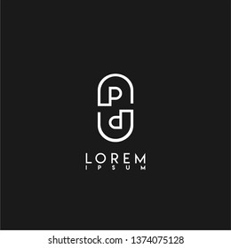 abstract modern circle PP logo letters design concept 
