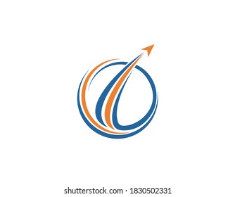 Abstract modern circle tech symbol logo design illustration.