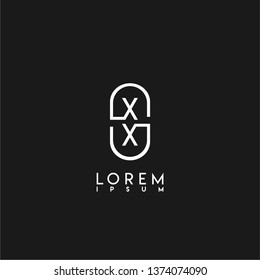 abstract modern circle XX logo letters design concept 