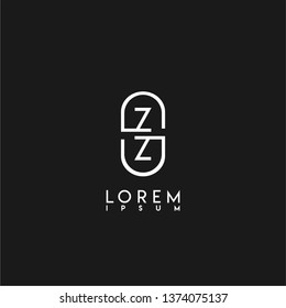concepto de diseño de letras del logotipo ZZ de círculo moderno abstracto 