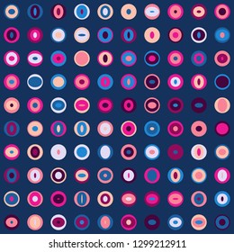 Abstract modern circles in vivid bright colors. Geometric seamless pattern. Background in minimal style. EPS10