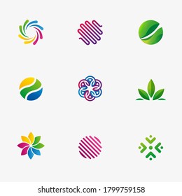 Abstract and modern circular logo template collection