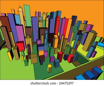 abstract modern city