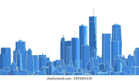 
abstract modern city 3d illustration