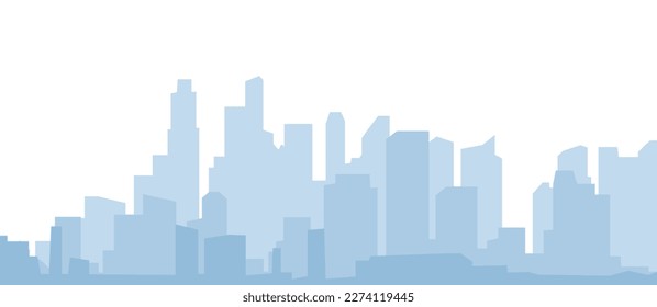 Abstract Modern City Sky line vector blue.