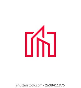 Abstract Modern Cityscape Frame Logo