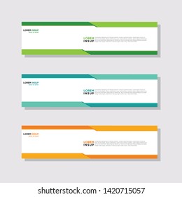  abstract modern collection of web banner template. Abstract geometric web design banner template isolated on dark grey background