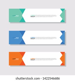  abstract modern collection of web banner template. Abstract geometric web design banner template isolated on dark grey background