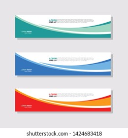  abstract modern collection of web banner template. Abstract geometric web design banner template isolated on dark grey background