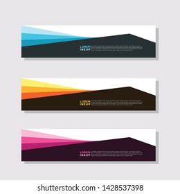  abstract modern collection of web banner template. Abstract geometric web design banner template isolated on dark grey background