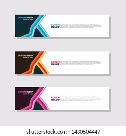  abstract modern collection of web banner template. Abstract geometric web design banner template isolated on dark grey background