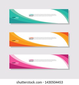  abstract modern collection of web banner template. Abstract geometric web design banner template isolated on dark grey background