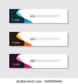  abstract modern collection of web banner template. Abstract geometric web design banner template isolated on dark grey background