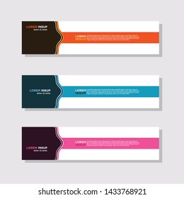  abstract modern collection of web banner template. Abstract geometric web design banner template isolated on dark grey background