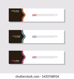  abstract modern collection of web banner template. Abstract geometric web design banner template isolated on dark grey background