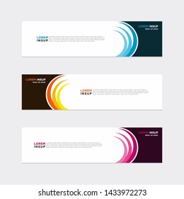 Abstract modern collection of web banner template. Abstract geometric web design banner template isolated on dark grey background EPS 10