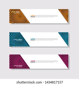  abstract modern collection of web banner template. Abstract geometric web design banner template isolated on dark grey background
