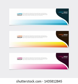 Abstract modern collection of web banner template. Abstract geometric web design banner template isolated on dark grey background EPS 10