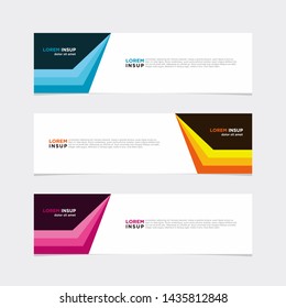 Abstract modern collection of web banner template. Abstract geometric web design banner template isolated on dark grey background EPS 10