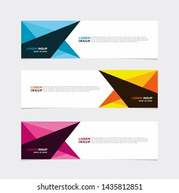 Abstract modern collection of web banner template. Abstract geometric web design banner template isolated on dark grey background EPS 10