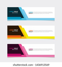 Abstract modern collection of web banner template. Abstract geometric web design banner template isolated on dark grey background EPS 10