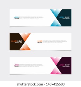 Abstract modern collection of web banner template. Abstract geometric web design banner template isolated on dark grey background EPS 10