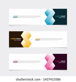 Abstract modern collection of web banner template. Abstract geometric web design banner template isolated on dark grey background EPS 10