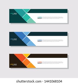  abstract modern collection of web banner template. Abstract geometric web design banner template isolated on dark grey background