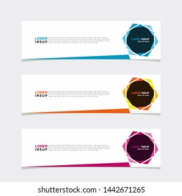 Abstract modern collection of web banner template. Abstract geometric web design banner template isolated on dark grey background EPS 10. Combination Single Colors and Gradations.