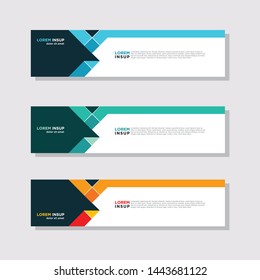  abstract modern collection of web banner template. Abstract geometric web design banner template isolated on dark grey background