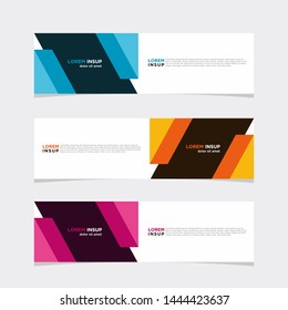 Abstract modern collection of web banner template. Abstract geometric web design banner template isolated on dark grey background EPS 10. Combination Single Colors