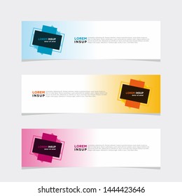 Abstract modern collection of web banner template. Abstract geometric web design banner template isolated on dark grey background EPS 10. Combination Single Colors