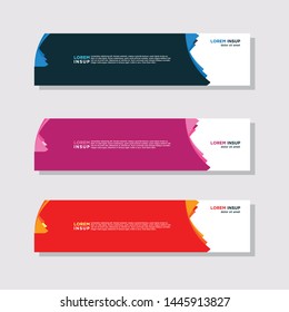  abstract modern collection of web banner template. Abstract geometric web design banner template isolated on dark grey background