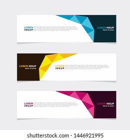 Abstract modern collection of web banner template. Abstract geometric puzzles web design banner template isolated on dark grey background EPS 10 