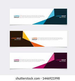 Abstract modern collection of web banner template. Abstract geometric puzzles web design banner template isolated on dark grey background EPS 10 