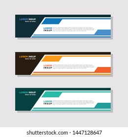  abstract modern collection of web banner template. Abstract geometric web design banner template isolated on dark grey background
