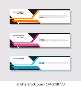  abstract modern collection of web banner template. Abstract geometric web design banner template isolated on dark grey background